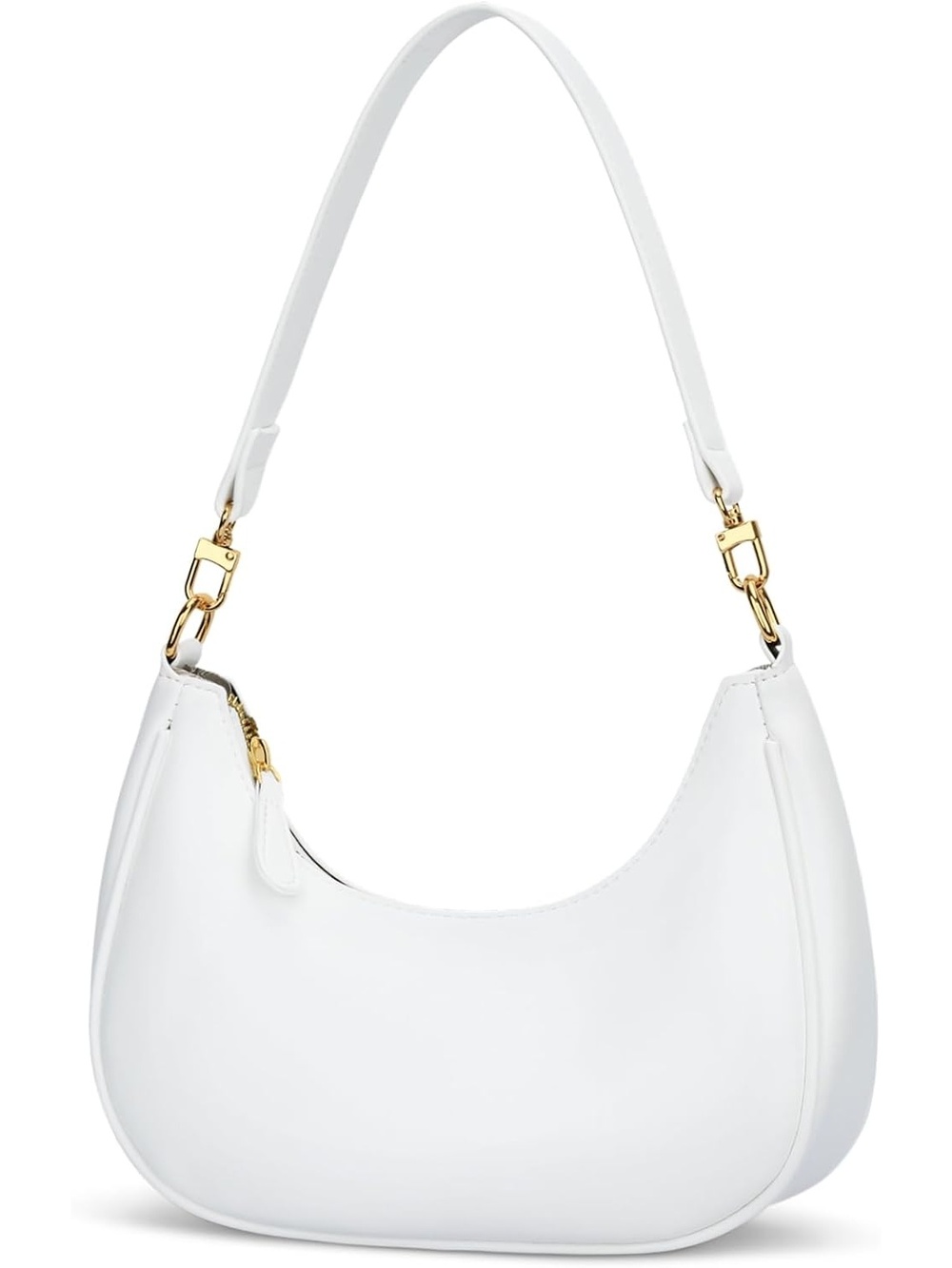 〽️ Women's White Vegan Leather Mini Clutch Purses Cute Hobo Crossbody Bag